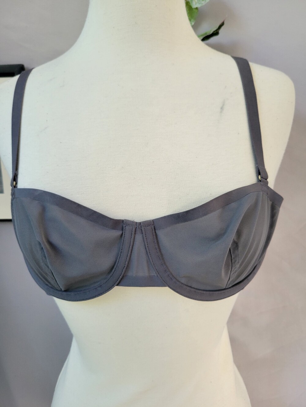 Cuup The Balconette Mesh Bra Gray 34A
